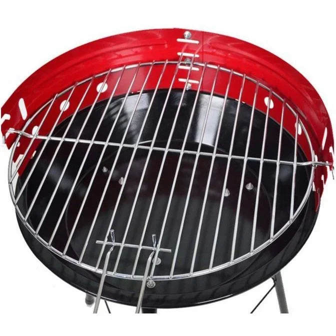 Vargan Holzkohlegrill Ø33 cm - Halb offen - Schwarz/Rot - 2