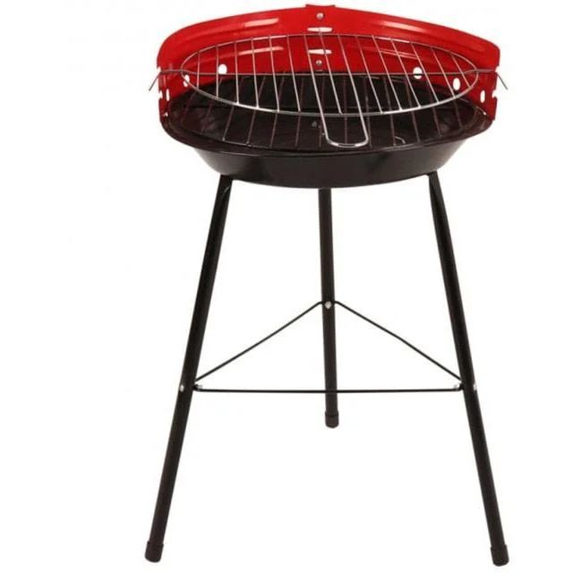 Vargan Holzkohlegrill Ø33 cm - Halb offen - Schwarz/Rot - 4