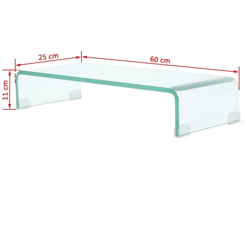 TV-Schrank/Monitorständer transparent 60x25x11 cm Glas - 3