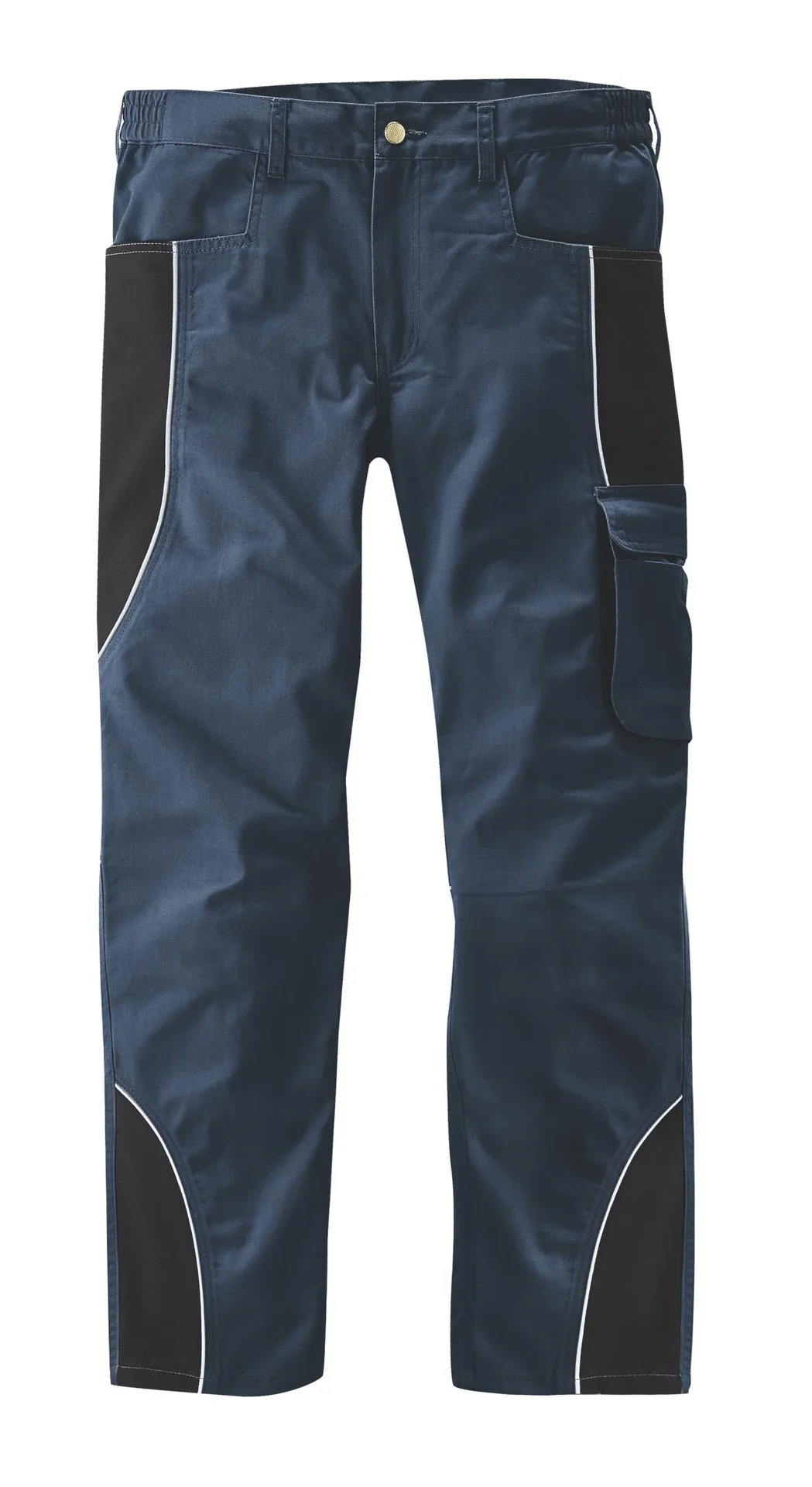 Bundhose mit Reflektorpaspel, Farbe marine/schwarz, Gr.48 - 0