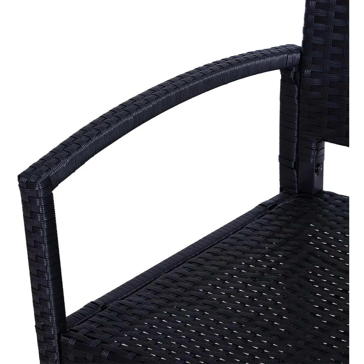 Polyrattan Gartenbank schwarz - 3