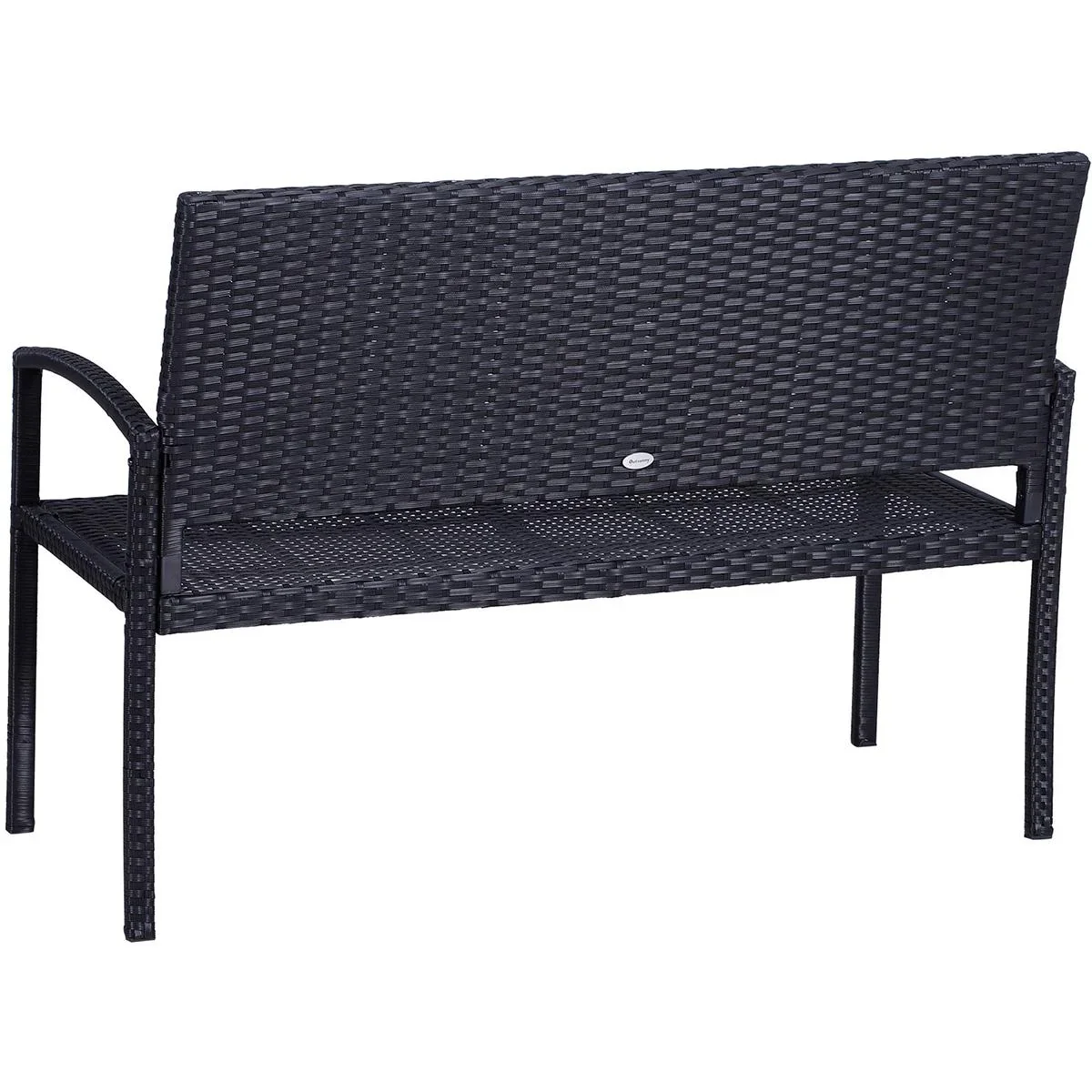 Polyrattan Gartenbank schwarz - 4