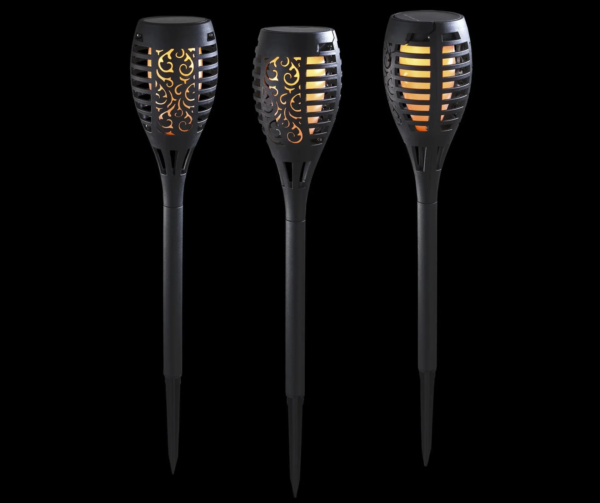 Solar LED Flammenleuchte - 3er Set - 0