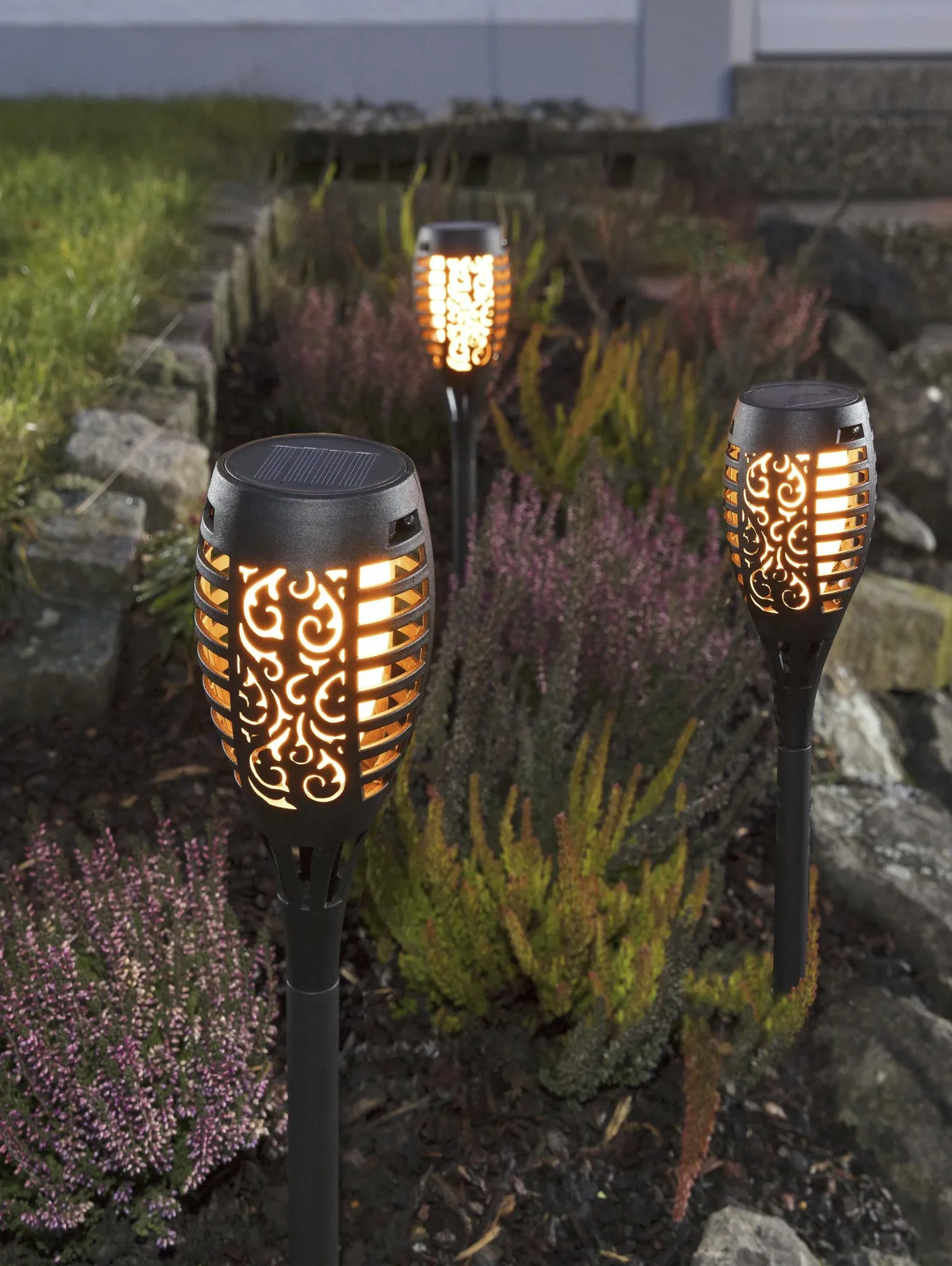 Solar LED Flammenleuchte - 3er Set - 1