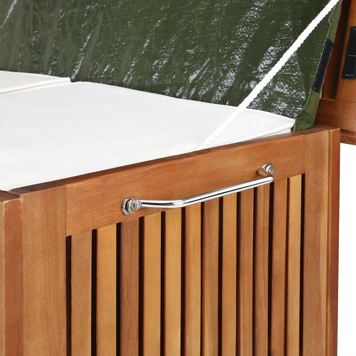 Stützkasten / Kissenkasten Akazienholz 117x52x58,5cm inkl. Innensegel - 2