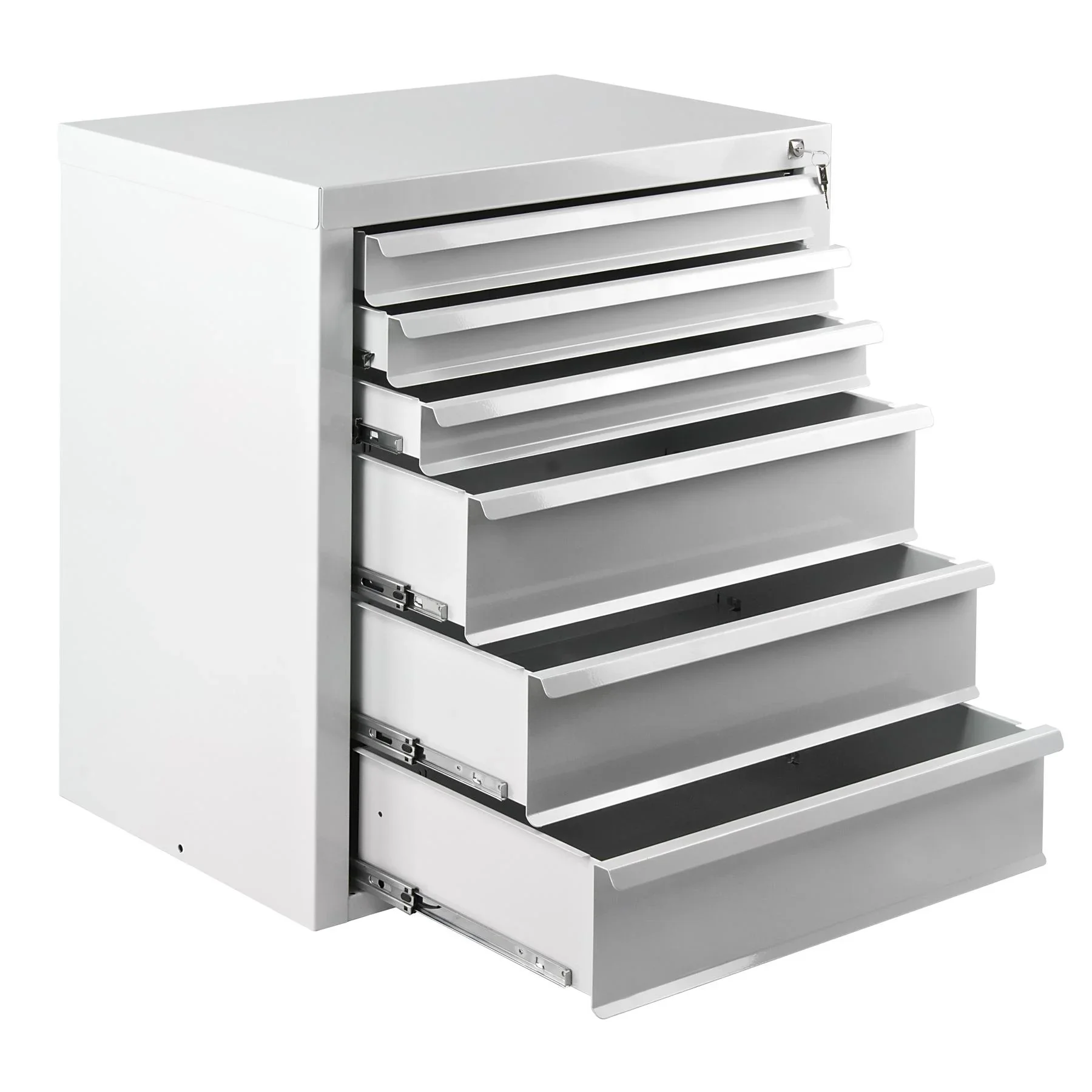 Schubladenschrank / Werkzeugschrank mammut, 6 Schubladen, RAL 7035 - 4