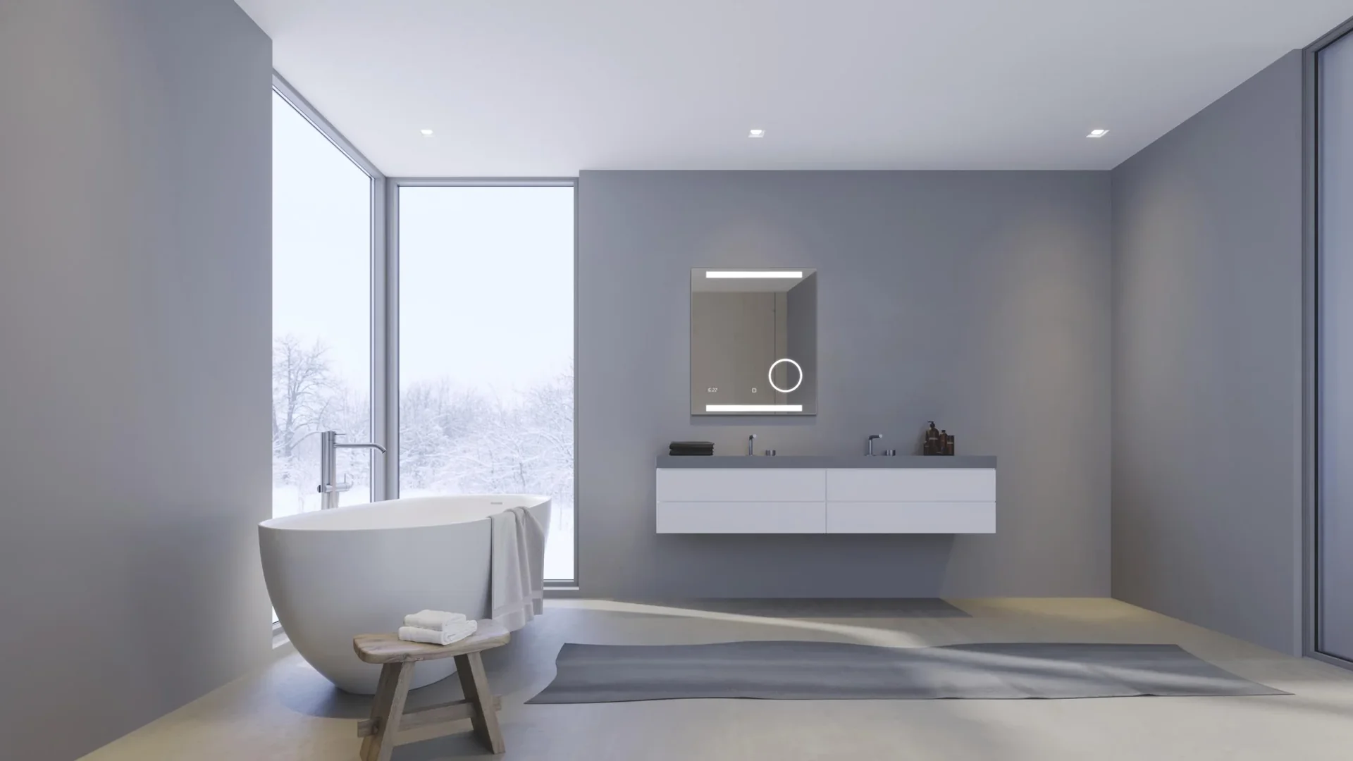 Badezimmerspiegel mit Beleuchtung, "King" - 60 x 70 cm - Lichtfarbe neutralweiß - Beleuchteter Kosmetikspiegel - 0