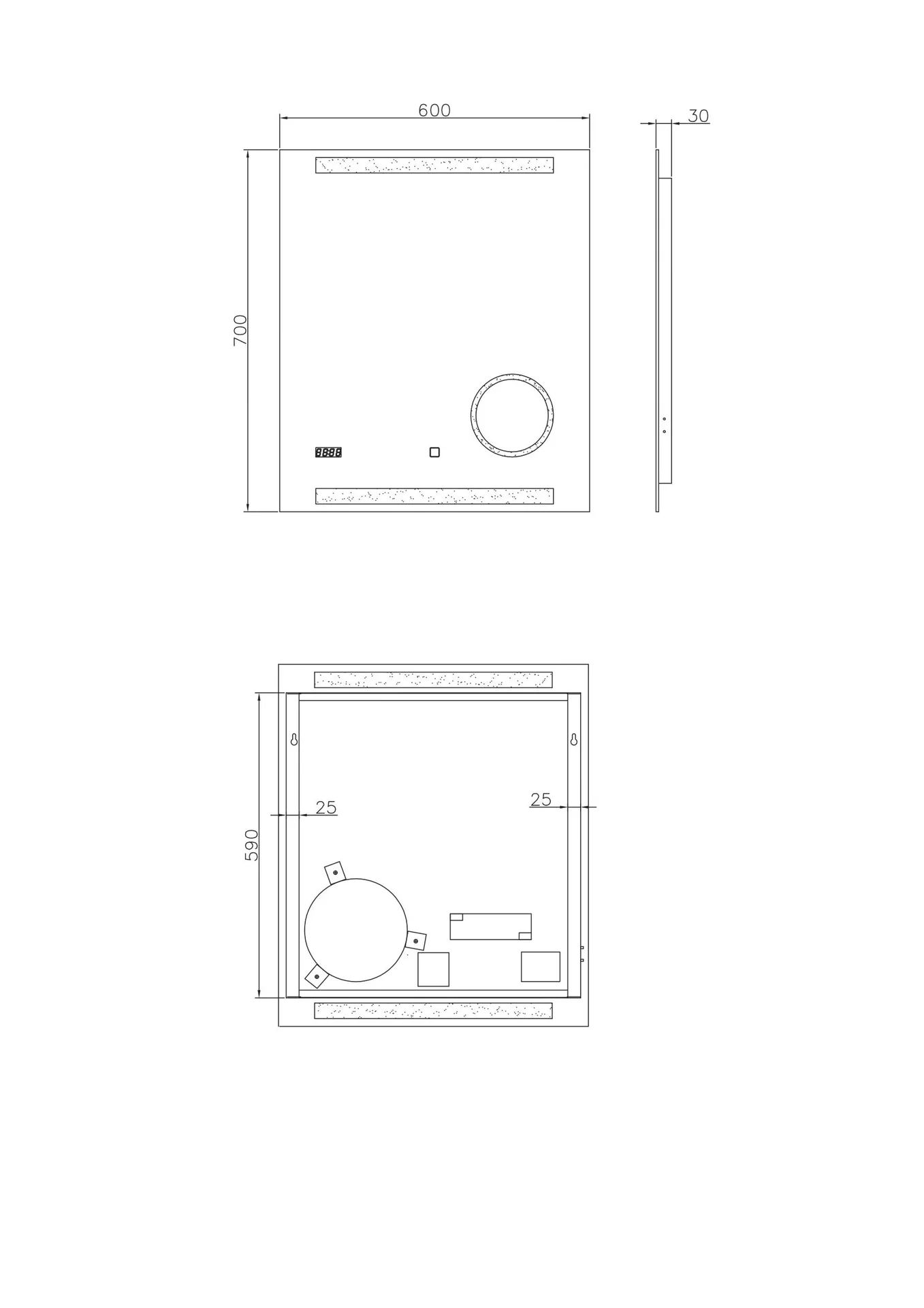 Badezimmerspiegel mit Beleuchtung, "King" - 60 x 70 cm - Lichtfarbe neutralweiß - Beleuchteter Kosmetikspiegel - 3