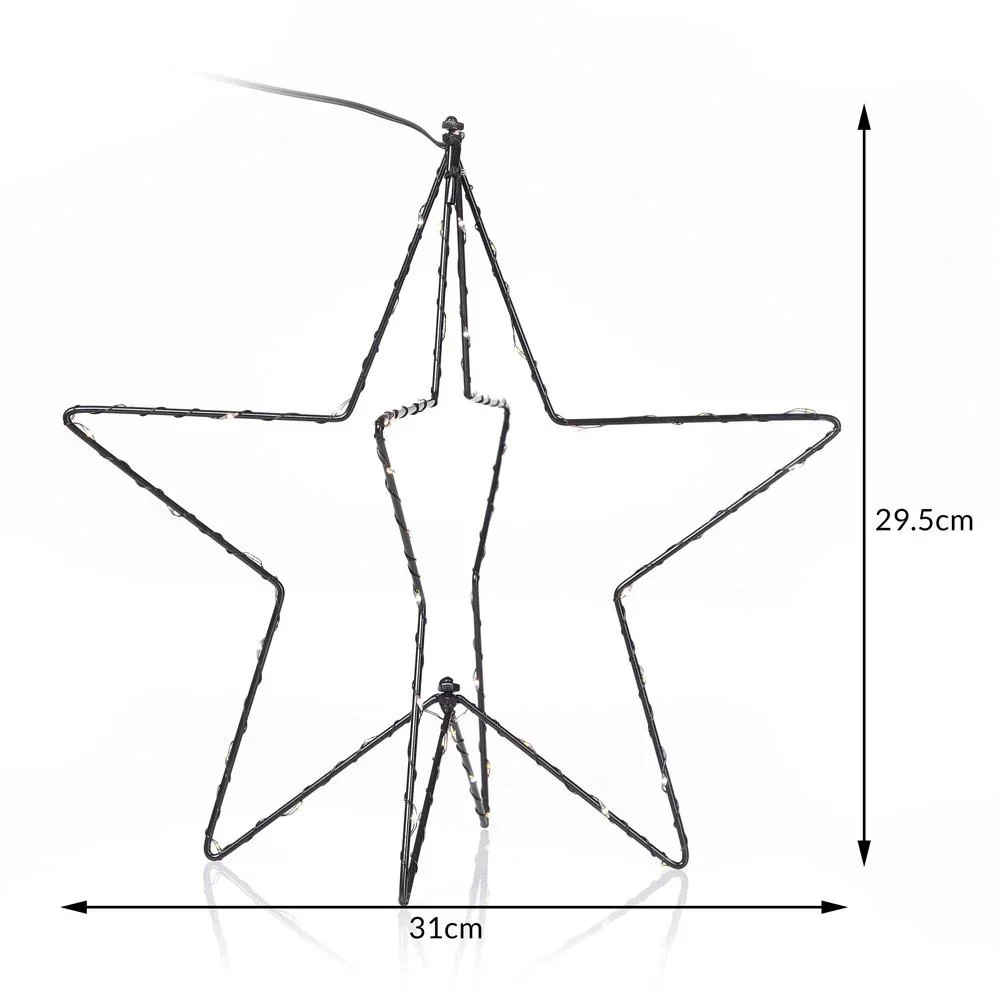 Weihnachtsbeleuchtung / Weihnachtsfigur - Stern - Sternschnuppe - Warmweiß - 3D-Effekt - LED - 0