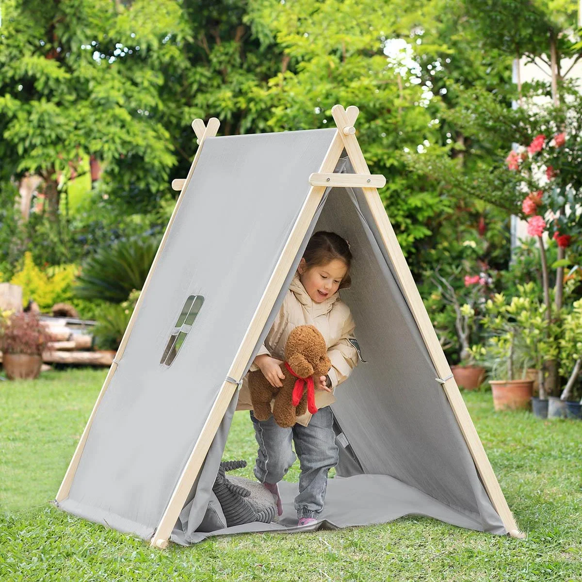 Tipi-Zelt für Kinder 130 cm x 111 cm x 136 cm - 1