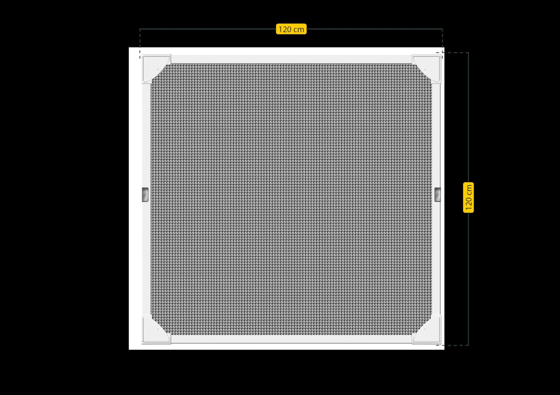 Fliegengitter-Magnetrahmen mit Fiberglasgewebe, Farbe weiß, 120 x 120 cm - 7