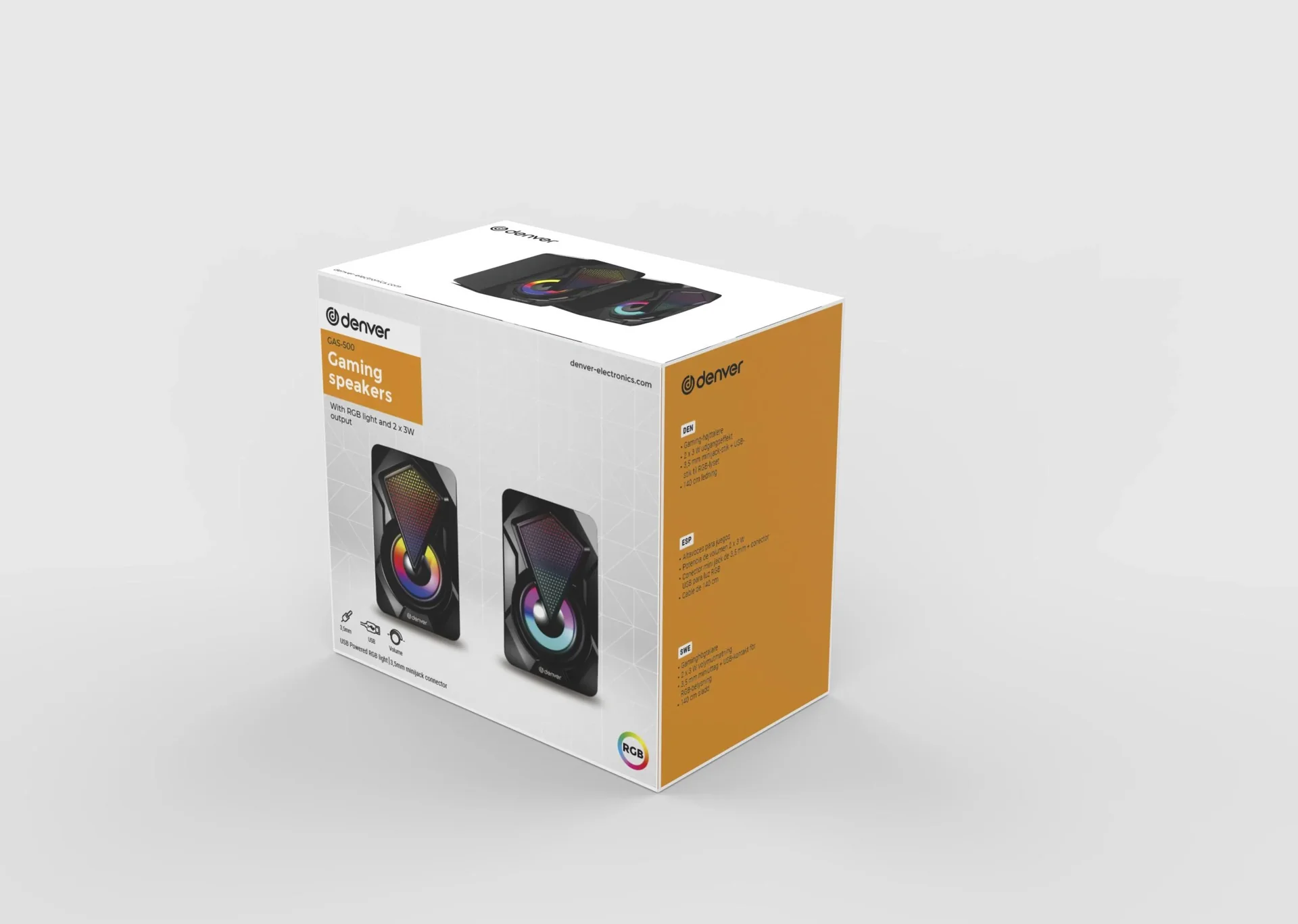 2.0 Gaming Lautsprecher mit RGB Licht und USB Stromversorgung - 1