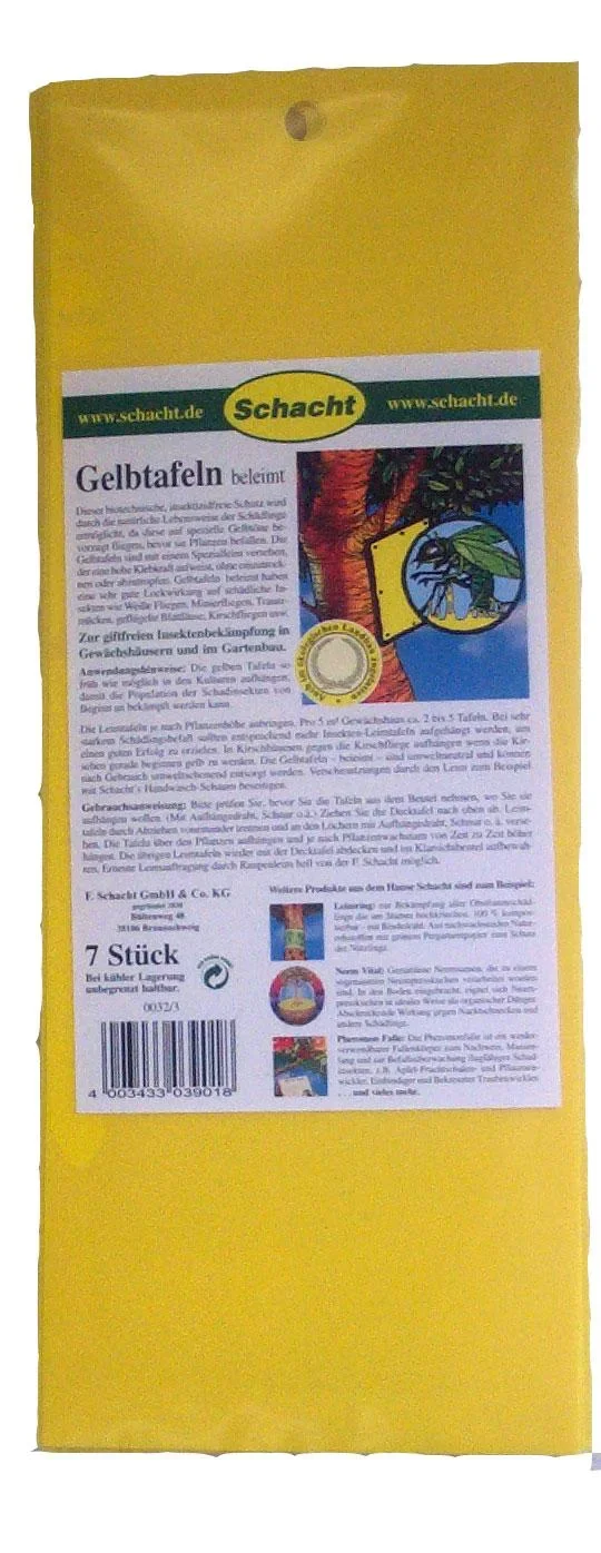 Gelbtafeln beleimt, 7 St. - zur giftfreien Insektenbekämpfung - 1