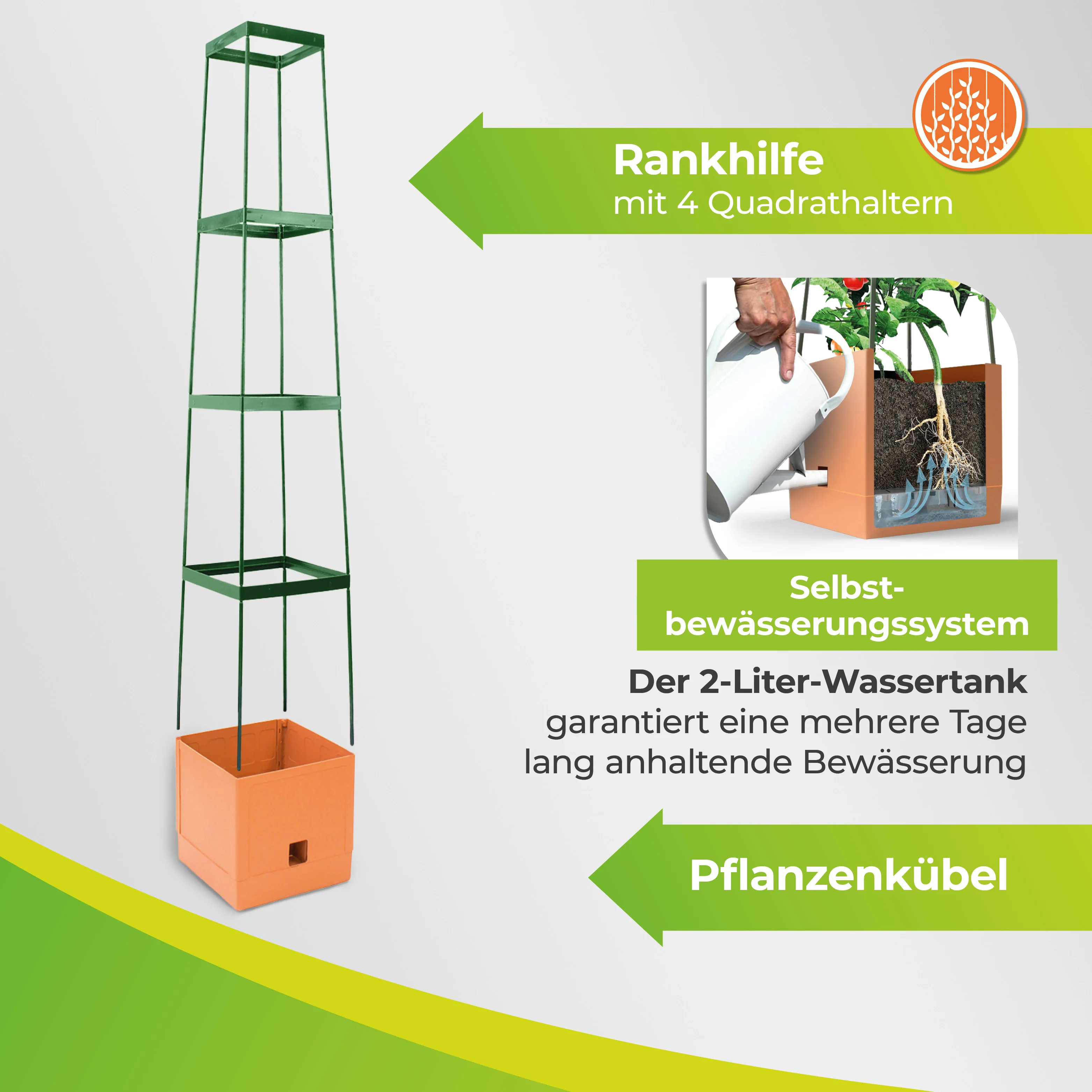 Pflanzturm "Maxitom" mit Rankgitter & Bewässerung - 4