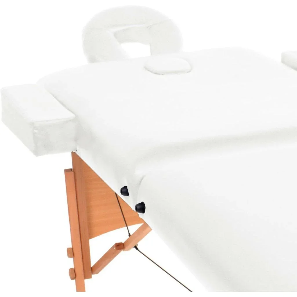 Massageliege 10 cm dick 2 Zonen klappbar weiß - 5