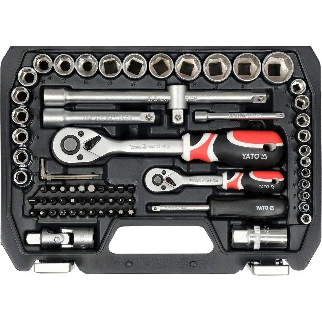 NL Professioneller Steckschlüssel- und Bit-Satz - 72-teilig - 1/2" & 1/4" - 3