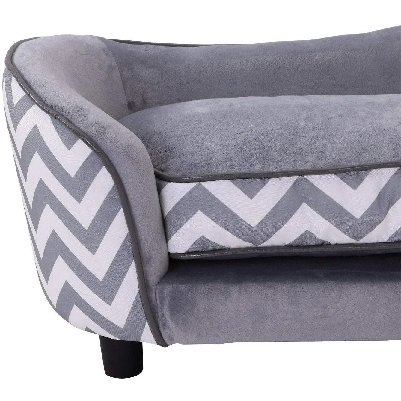 Haustiersofa Hundebett Hundesofa mit Kissen Grau - 2