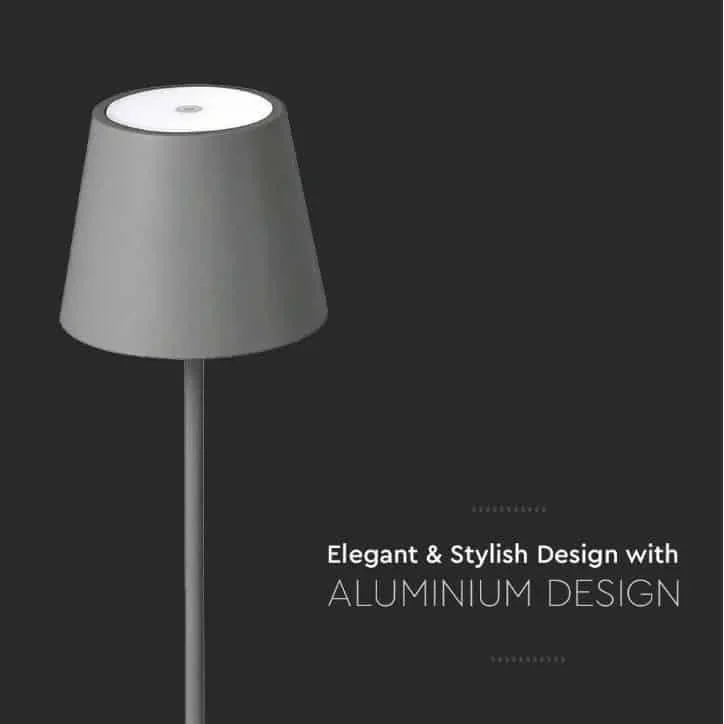 VT-7703 Tischleuchte - 4000K - Dimmbar durch Berührung - Wiederaufladbar - Grau - 0