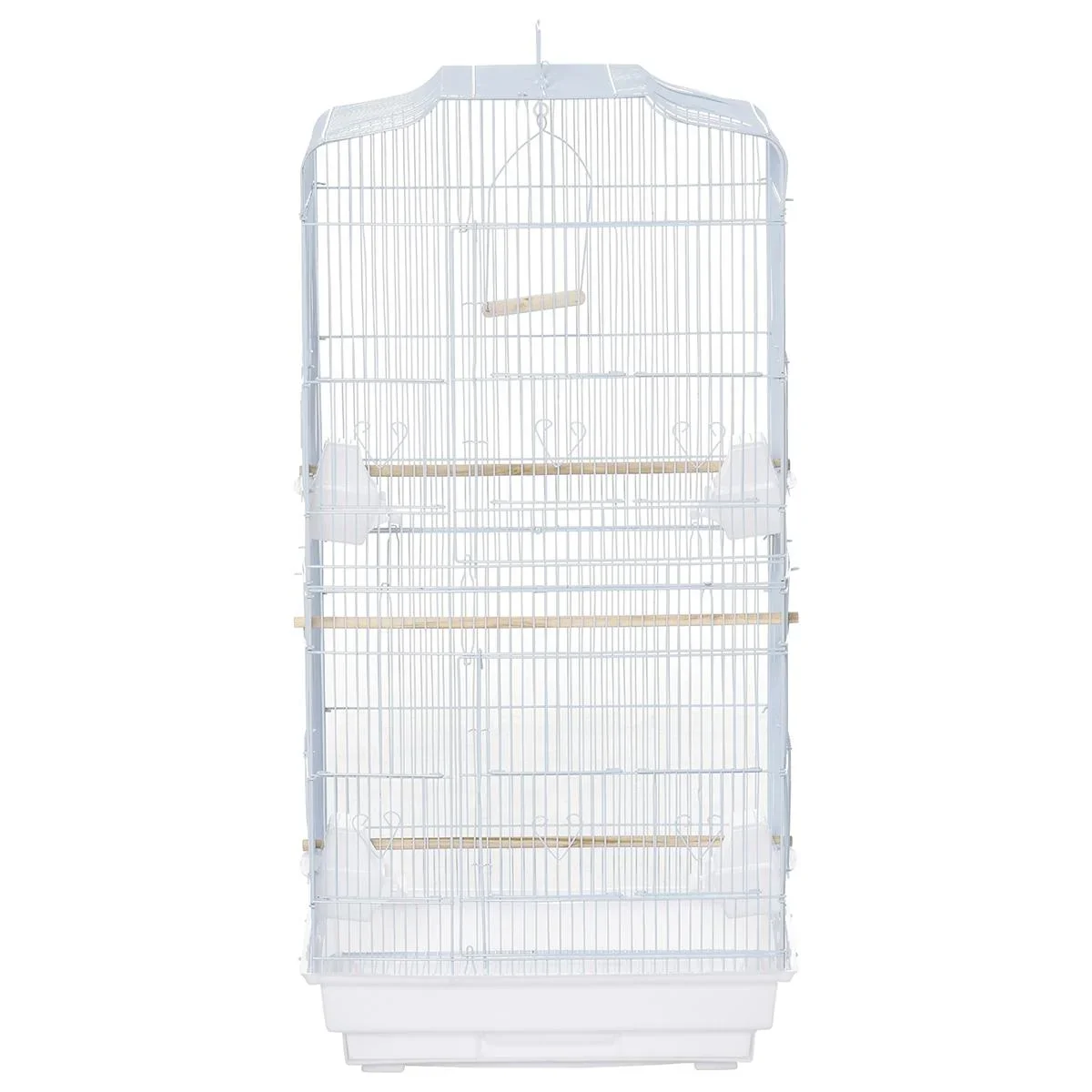 Vogelkäfig Vogelhaus Vogelvoliere für Papagei Wellensittich Vogelbauer mit ausnehmbarer Bodenschale Weiß 47,5 x 36 x 91 - 1