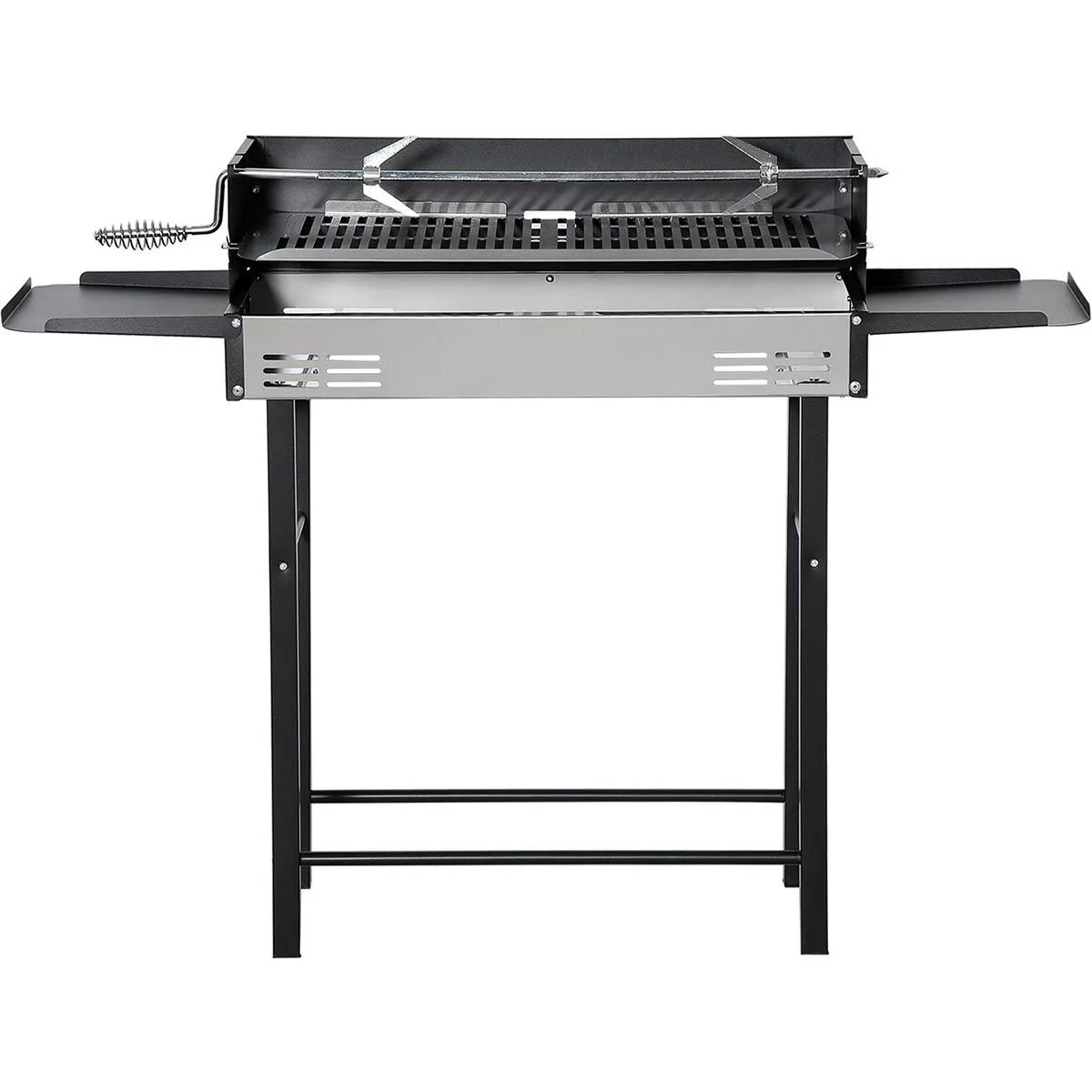 BBQ Grill mit Spieß - Edelstahl - Schwarz/Silber - 118 x 32 x 90 cm - 4