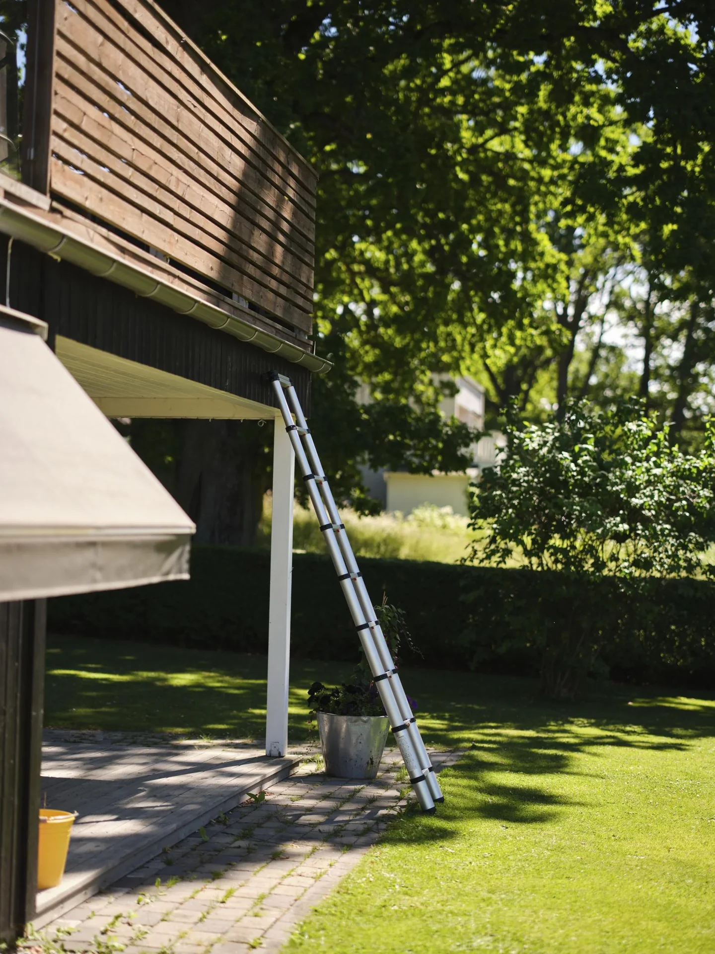 Teleskop-Anlegeleiter, AHW -Compastep XL ,3,8 Meter, mit Stabilisator - 0