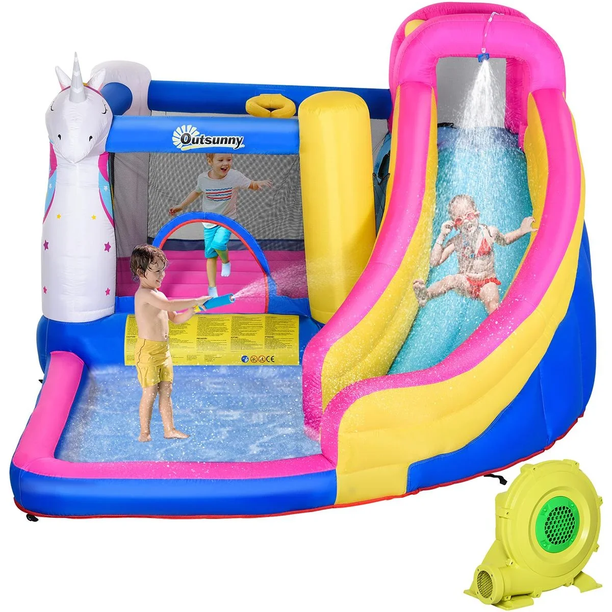 Kinderhüpfburg mit Rutsche und Pool bunt - 2