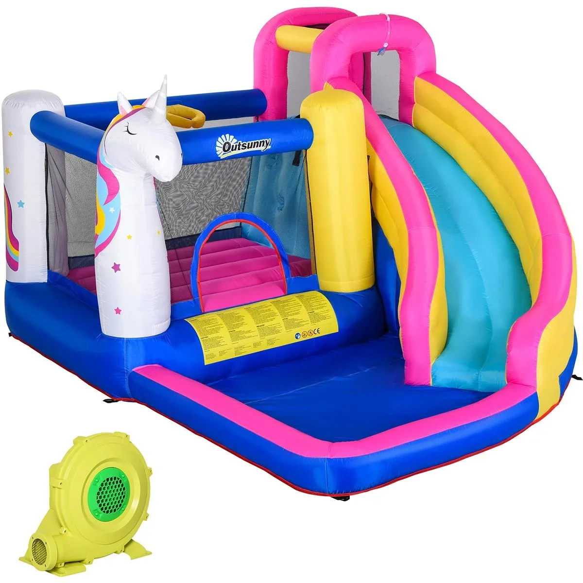 Kinderhüpfburg mit Rutsche und Pool bunt - 4