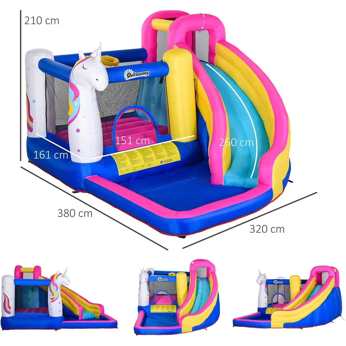 Kinderhüpfburg mit Rutsche und Pool bunt - 7