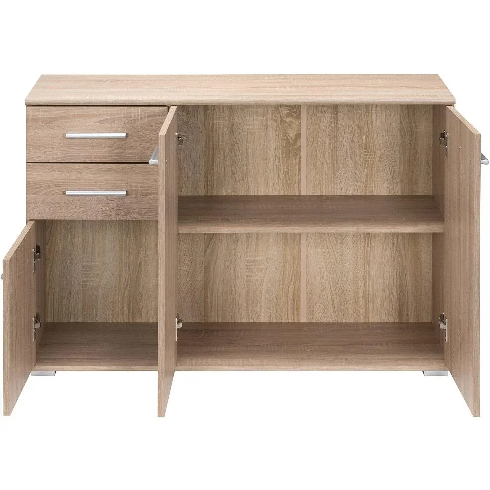 Sideboard / Schubladenschrank mit 3 Türen & 2 Schubladen - MDF - 107x75x35cm - 0