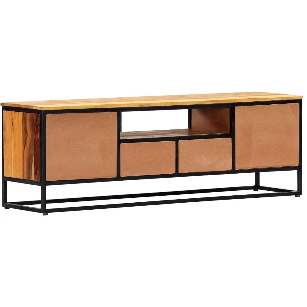 TV-Schrank 120x30x40 cm Massives recyceltes Holz und Stahl - 3