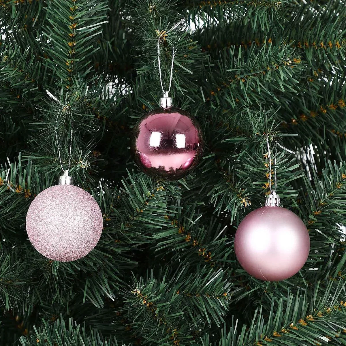 Weihnachtskugeln - Christbaumschmuck - Rosa 100 Stück. - 0