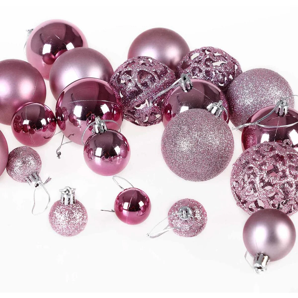 Weihnachtskugeln - Christbaumschmuck - Rosa 100 Stück. - 2