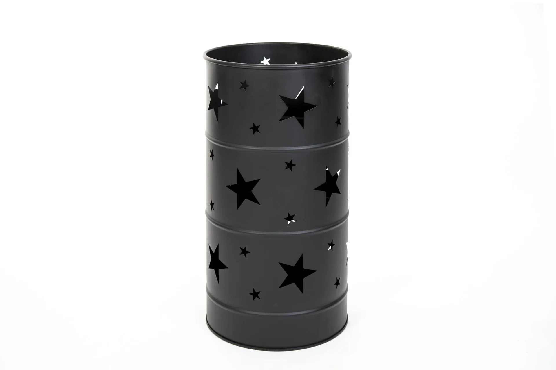 Feuerstelle Premium Feuertopf mit Sternen 36x36x65 cm Schwarz - 0