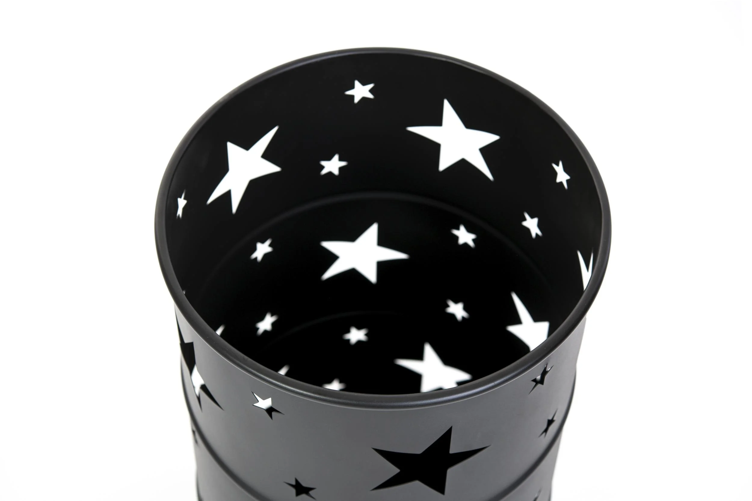 Feuerstelle Premium Feuertopf mit Sternen 36x36x65 cm Schwarz - 6