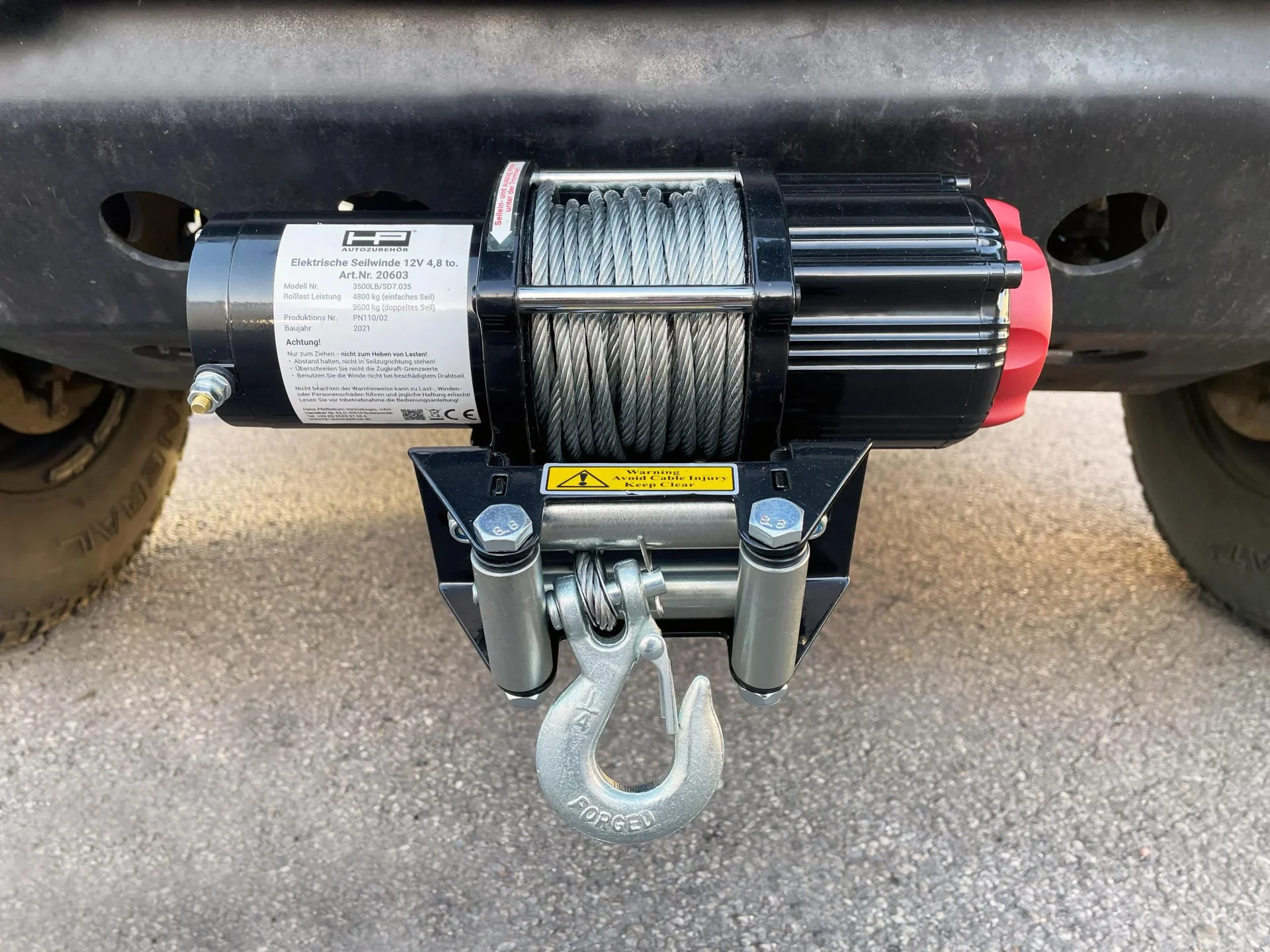 Motor-Seilwinde Profi 4.800 kg mit Funkfernbedienung - 2