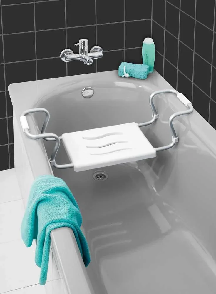 Badewannensitz Secura, weiß, ausziehbar, 120 kg Tragkraft - 1