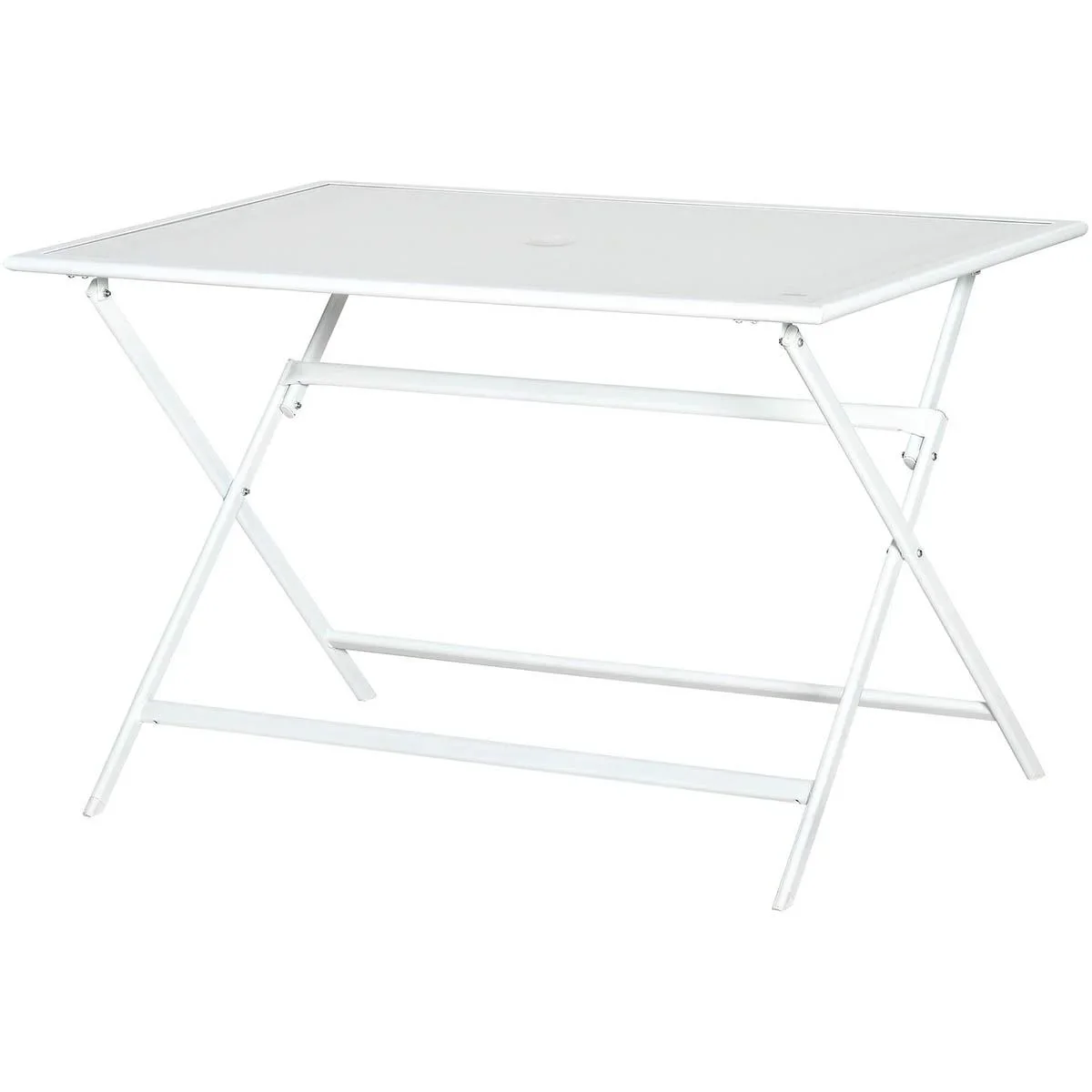 Gartentisch - Weiß - Metall/Glas - 110 x 70 x 70 cm - 1