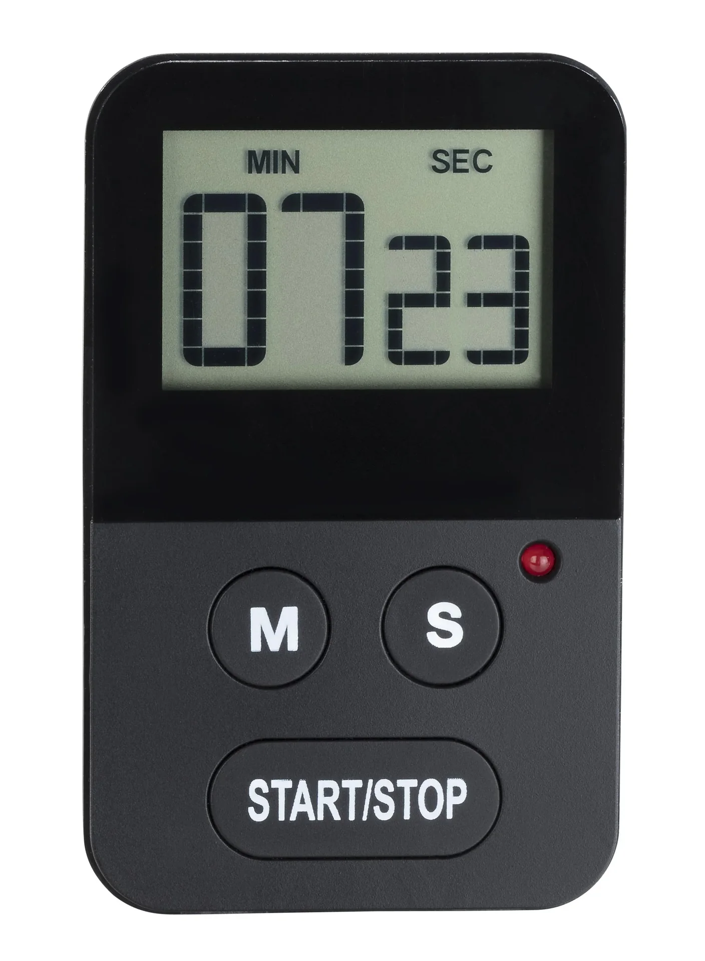 2 in 1 Digital Küchen-Timer, magnetisch haftend, Schwarz - 0