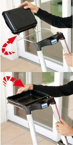 Stufen-Stehleiter Secury mit 4 Stufen und mit Ablage - 3