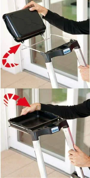 Stufen-Stehleiter Secury mit 4 Stufen und mit Ablage - 3