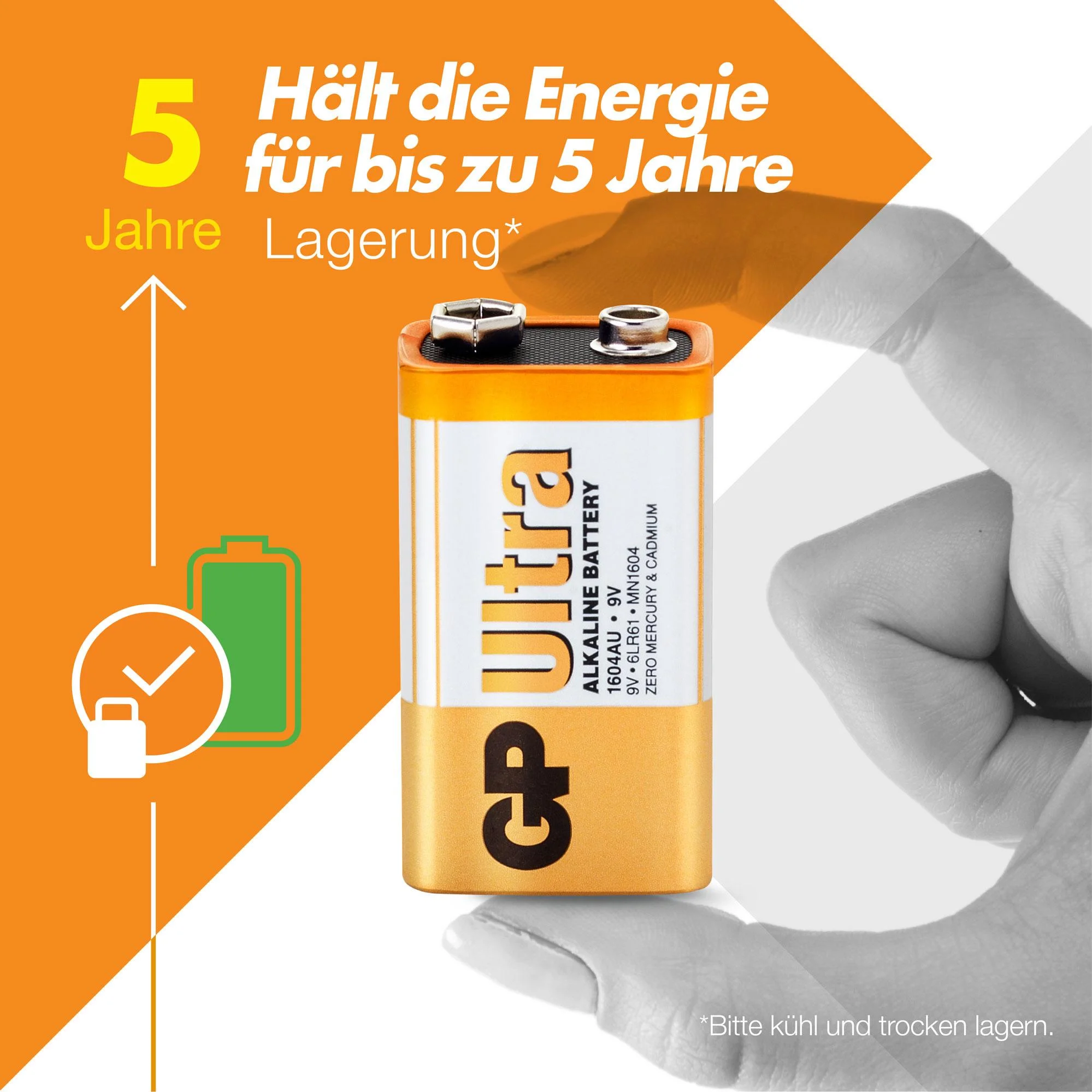 ULTRA 9V Block Alkaline Batterie - 1 Stück - 1