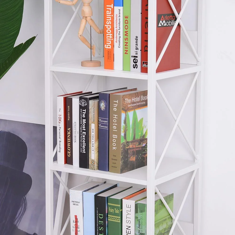 Standregal Bücherregal Aufbewahrungsregal Metall Weiß 40 x 35 x 143,5 cm - 1