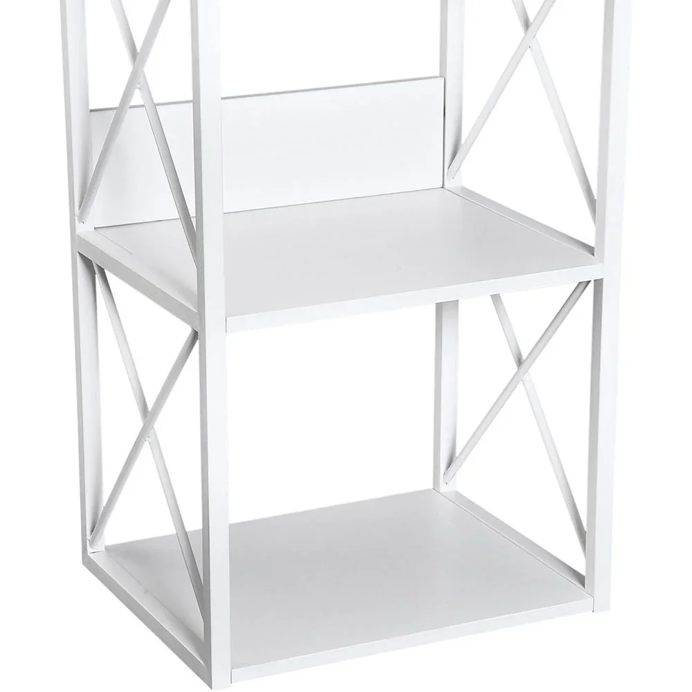 Standregal Bücherregal Aufbewahrungsregal Metall Weiß 40 x 35 x 143,5 cm - 3