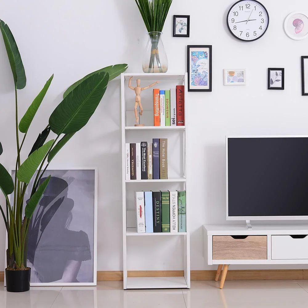 Standregal Bücherregal Aufbewahrungsregal Metall Weiß 40 x 35 x 143,5 cm - 4