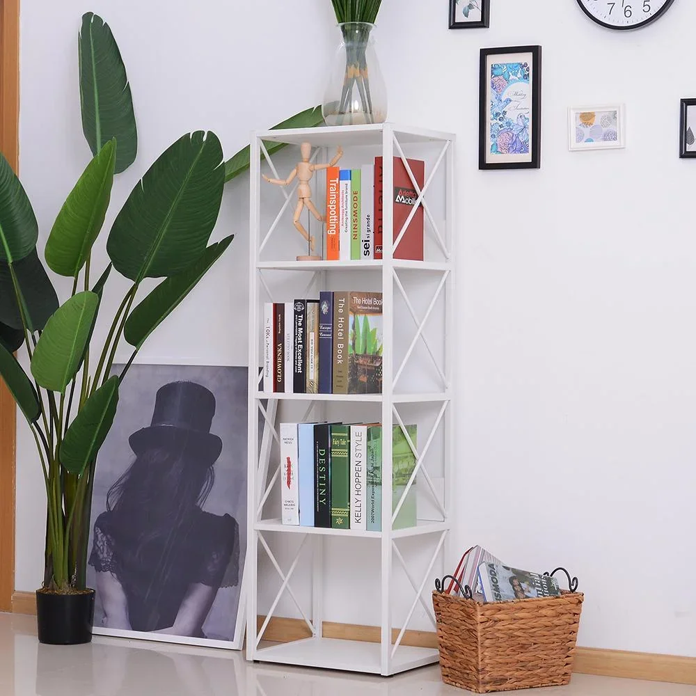 Standregal Bücherregal Aufbewahrungsregal Metall Weiß 40 x 35 x 143,5 cm - 7