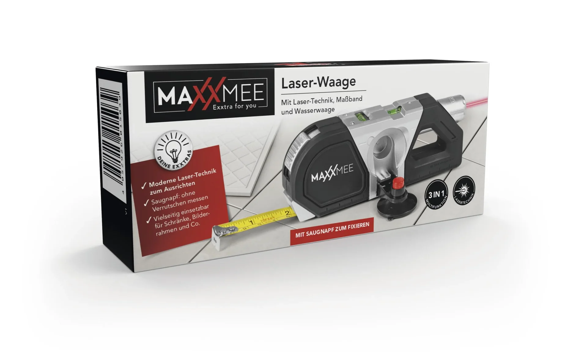 Laser-Waage 3 in 1 , 3 Volt, schwarz/silber - 2