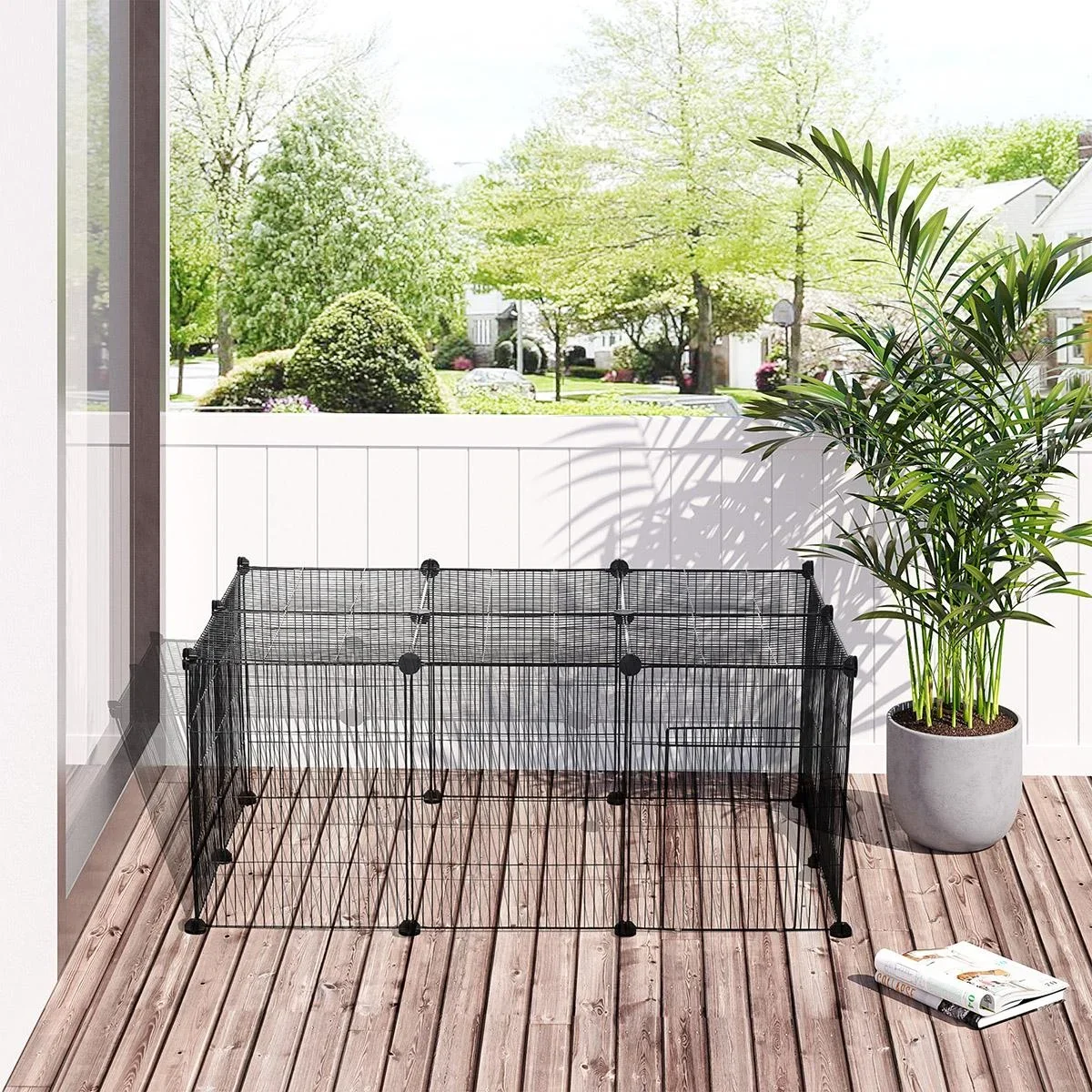 Kleintiergehege kleintierkäfig Freigehege DIY Metall Kätzchen Hase Chinchilla Multi-Winkel-Verbindungen Anti-Rutsch-Matt - 2