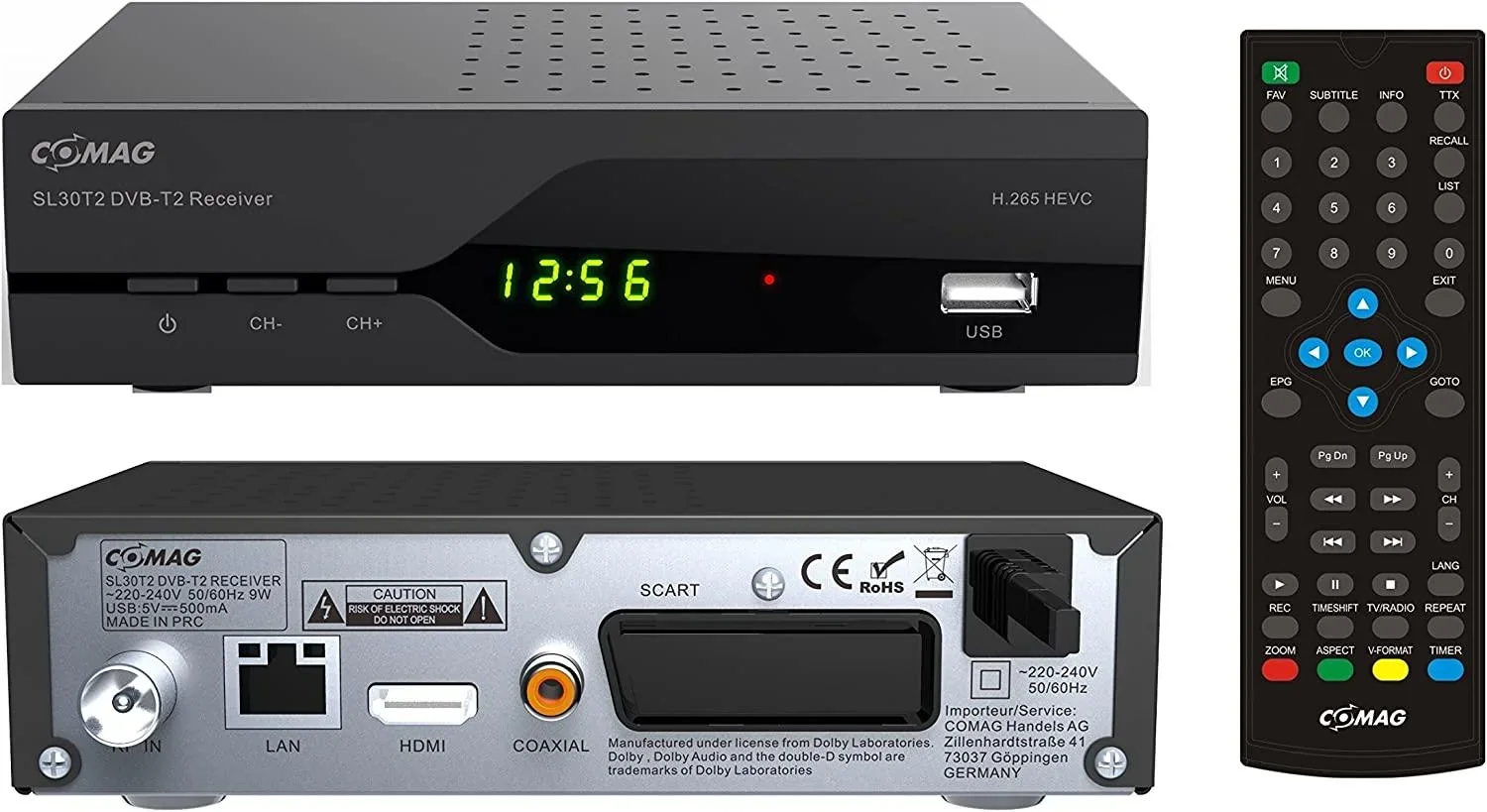 Receiver SL30T2 Terrestrisch FTA DVB-T2, HEVC H.265 - 0