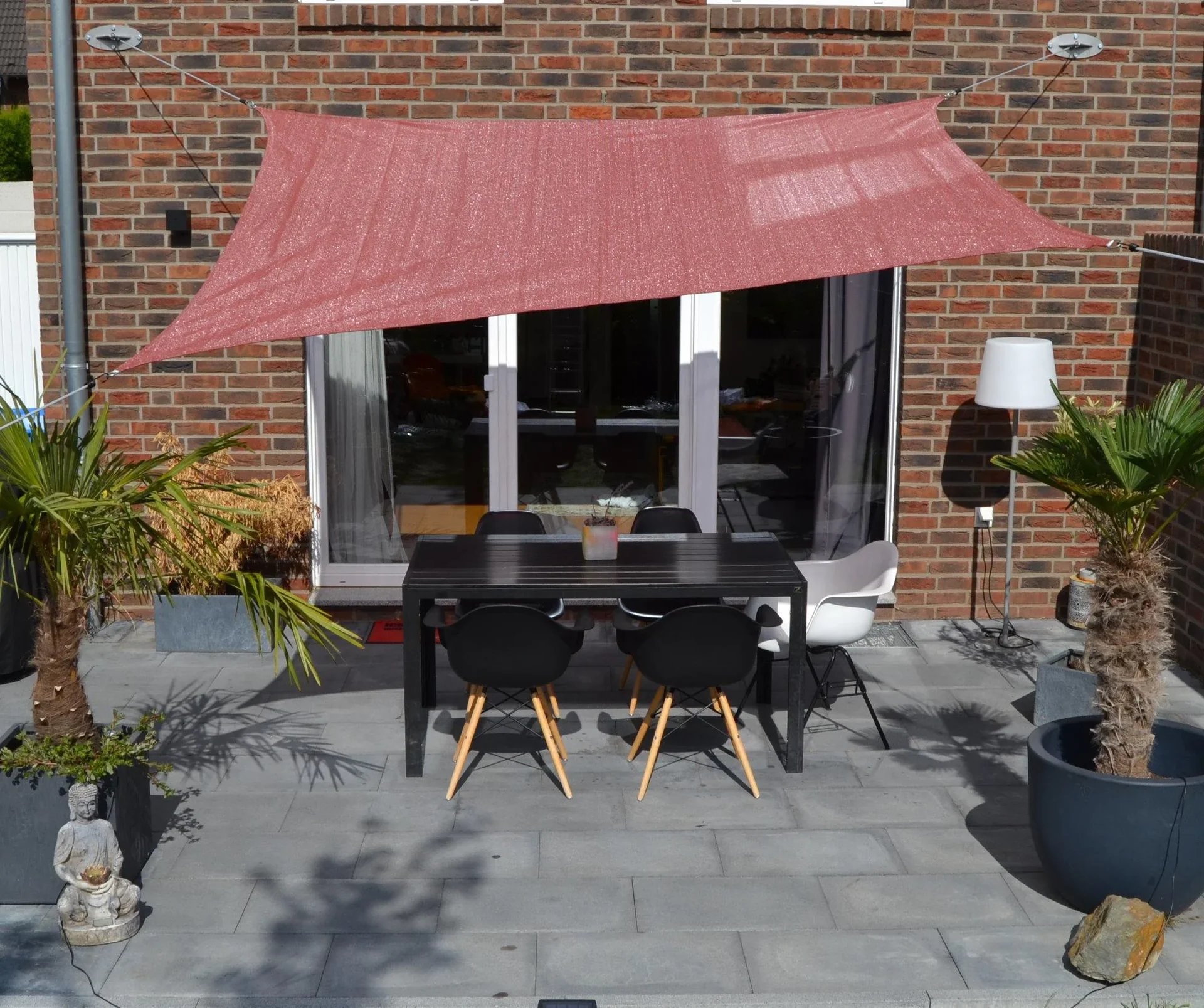 Viereck-Sonnensegel HDPE terracotta 250 x 300cm - 3