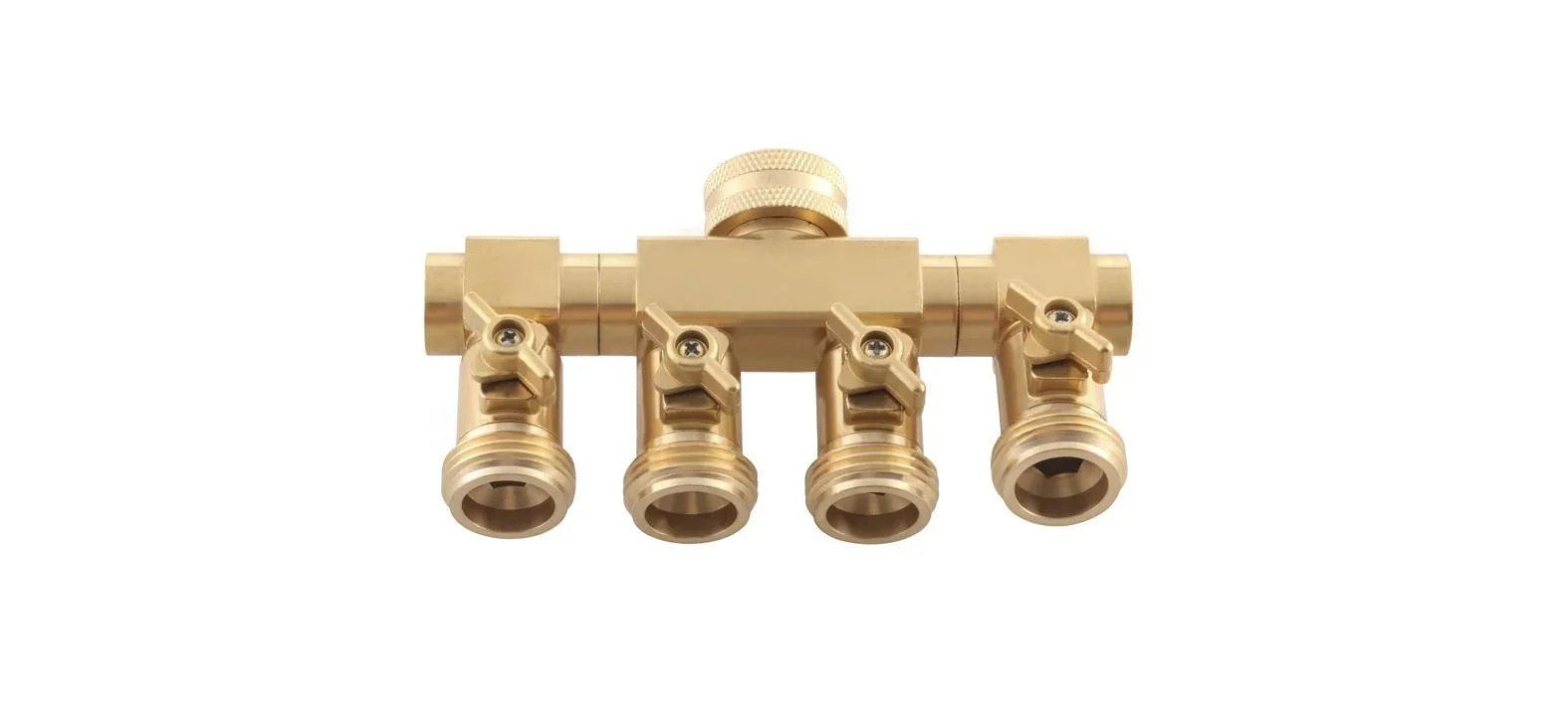 4 Wege Wasserverteiler - 4 Zapfstellen Außengewinde 3/4" - 0